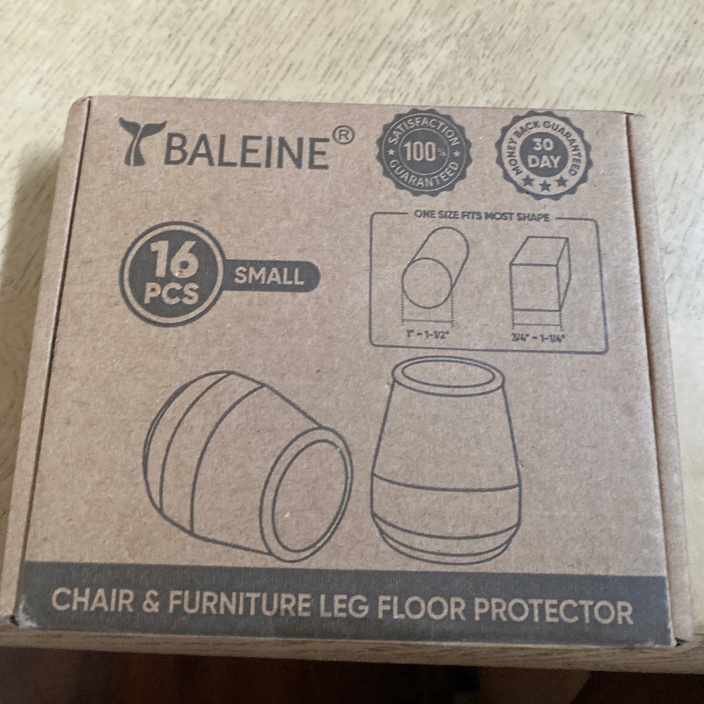 BALEINE 16 Pack Silicone Chair Leg Floor Protectors, Stool Leg Protectors Cap, N